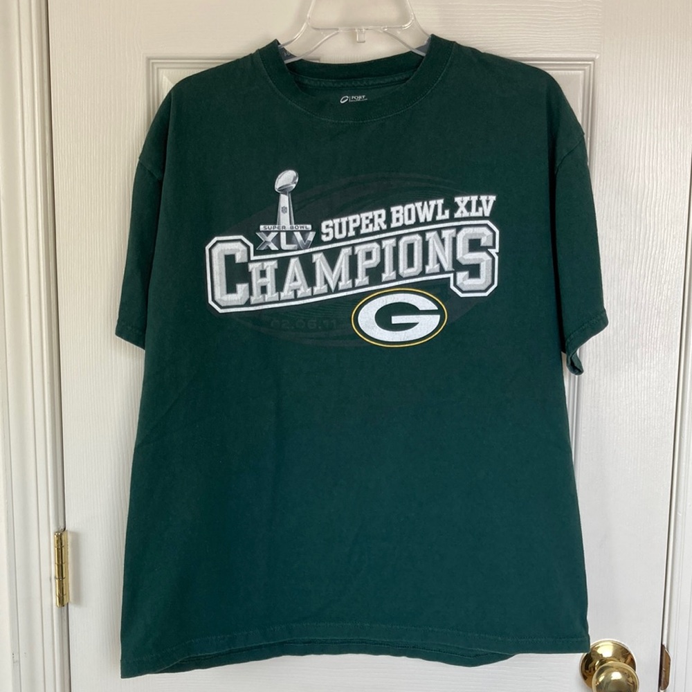 Green Bay Packers Super Bowl 45 Champions Men’s T-Shirt (Size L)